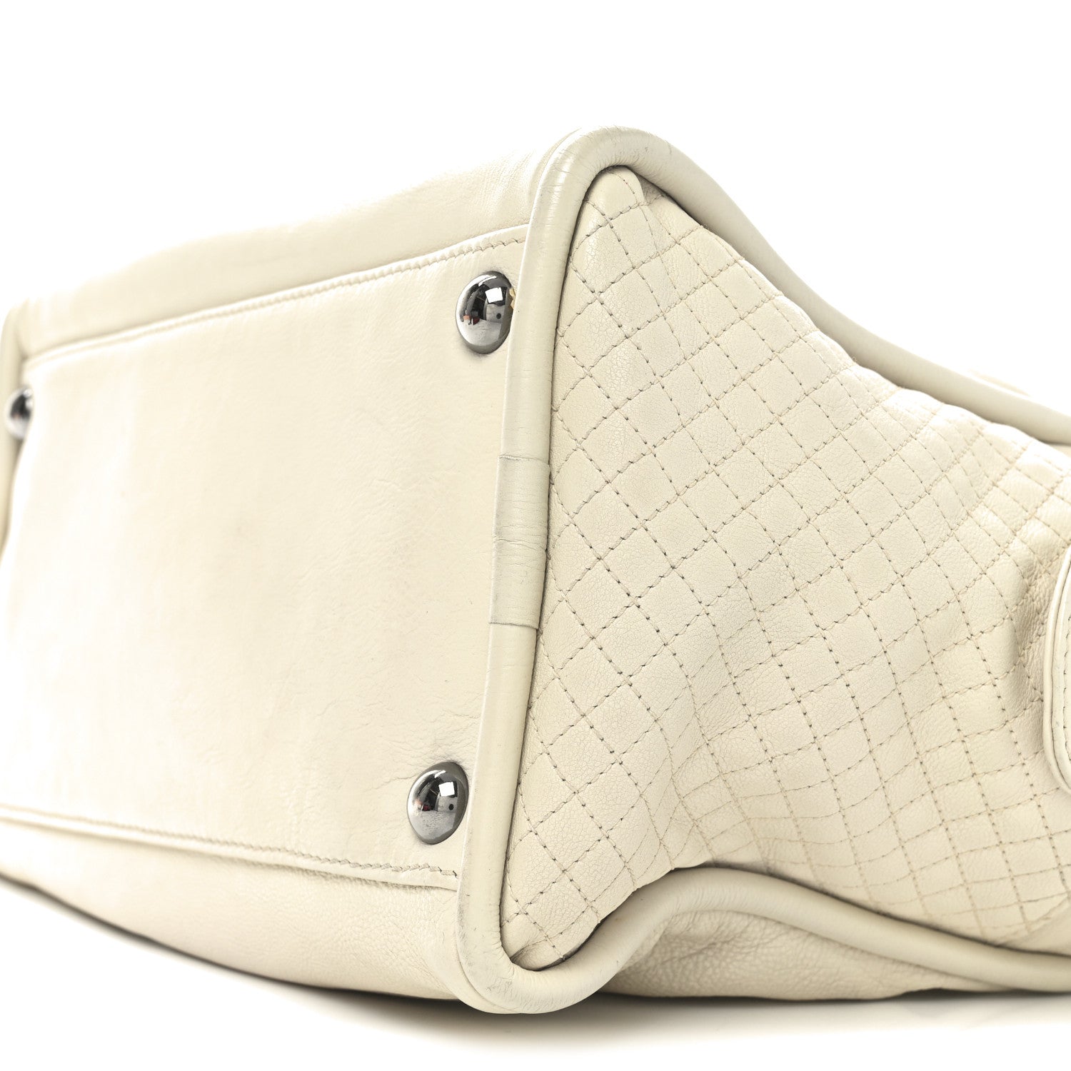 Calfskin Small CC Bowler White