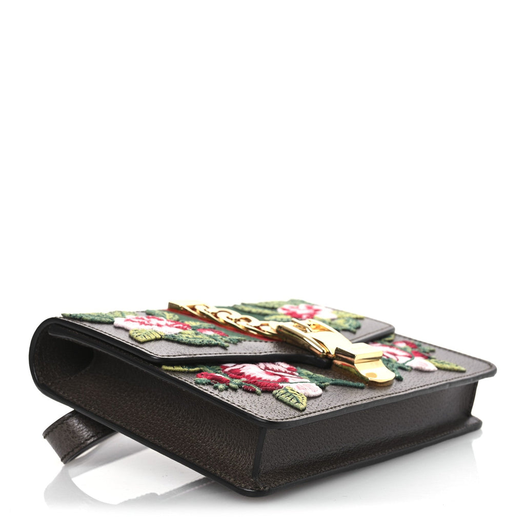 Calfskin Embroidered Sylvie Belt Bag 75 30 Brown