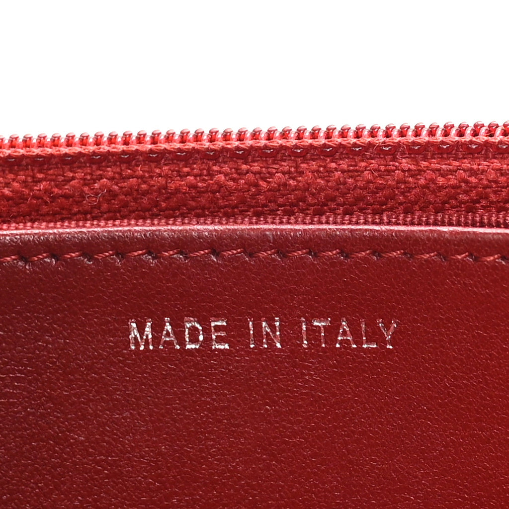 Lambskin Quilted Wallet On Chain WOC Red