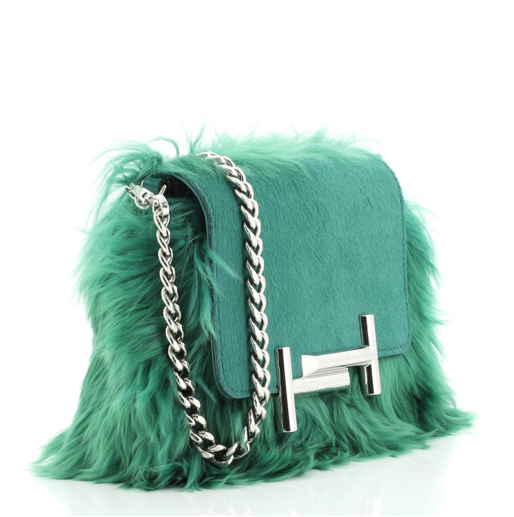 Double T Crossbody Bag Pony Hair and Fur Mini