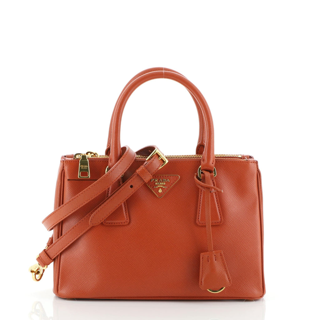Double Zip Lux Tote Saffiano Leather Mini
