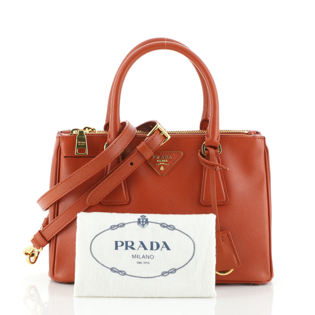 Double Zip Lux Tote Saffiano Leather Mini