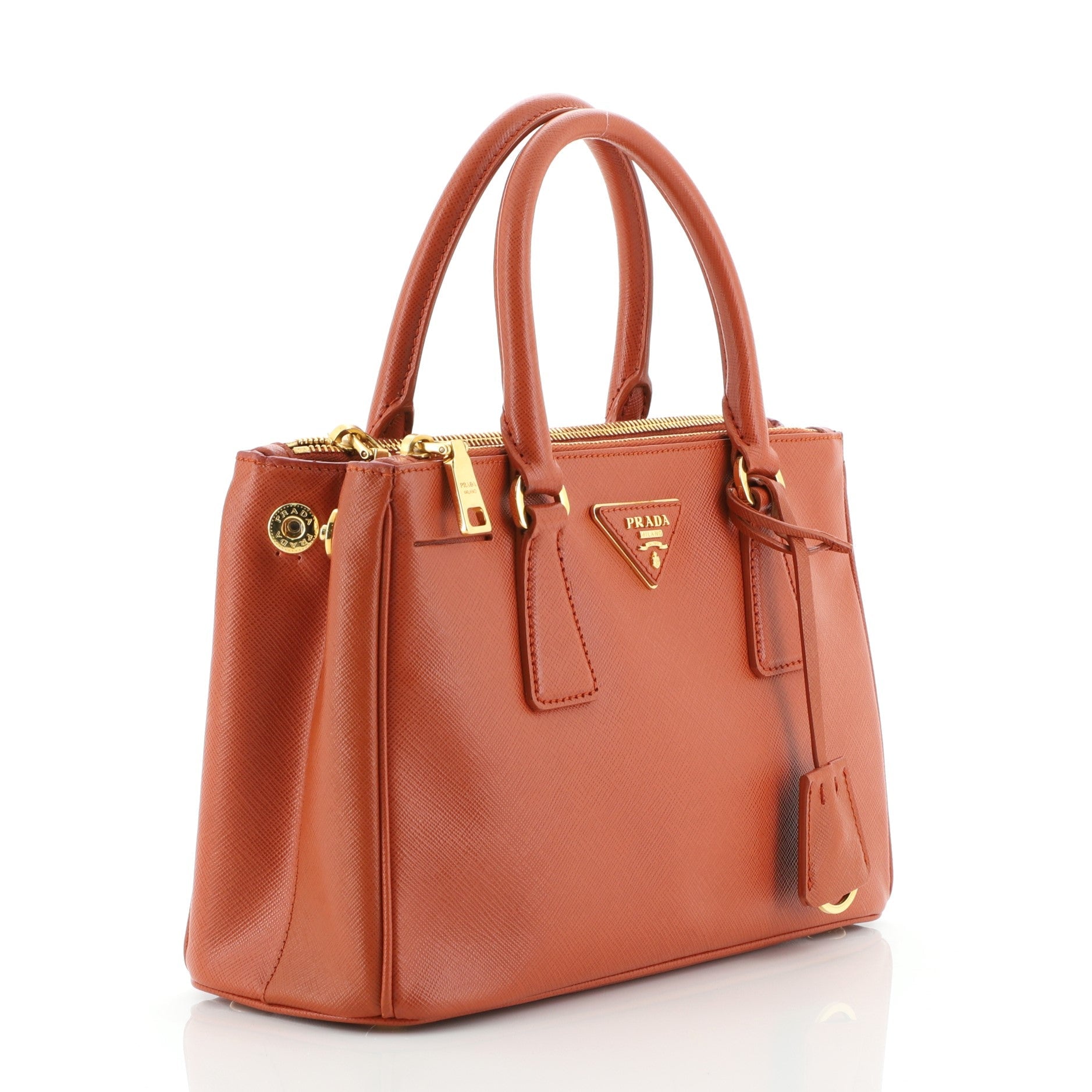 Double Zip Lux Tote Saffiano Leather Mini