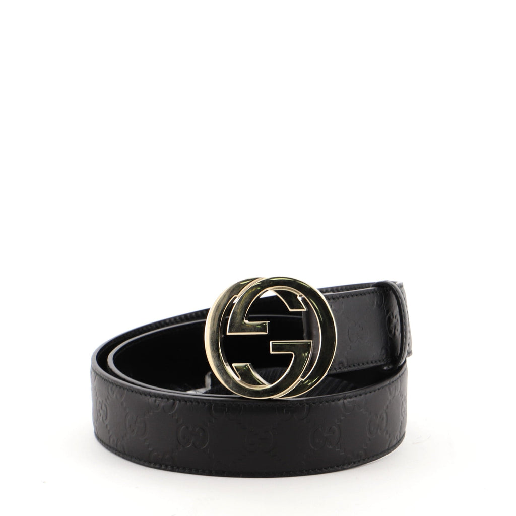Interlocking G Belt Guccissima Leather Wide 90