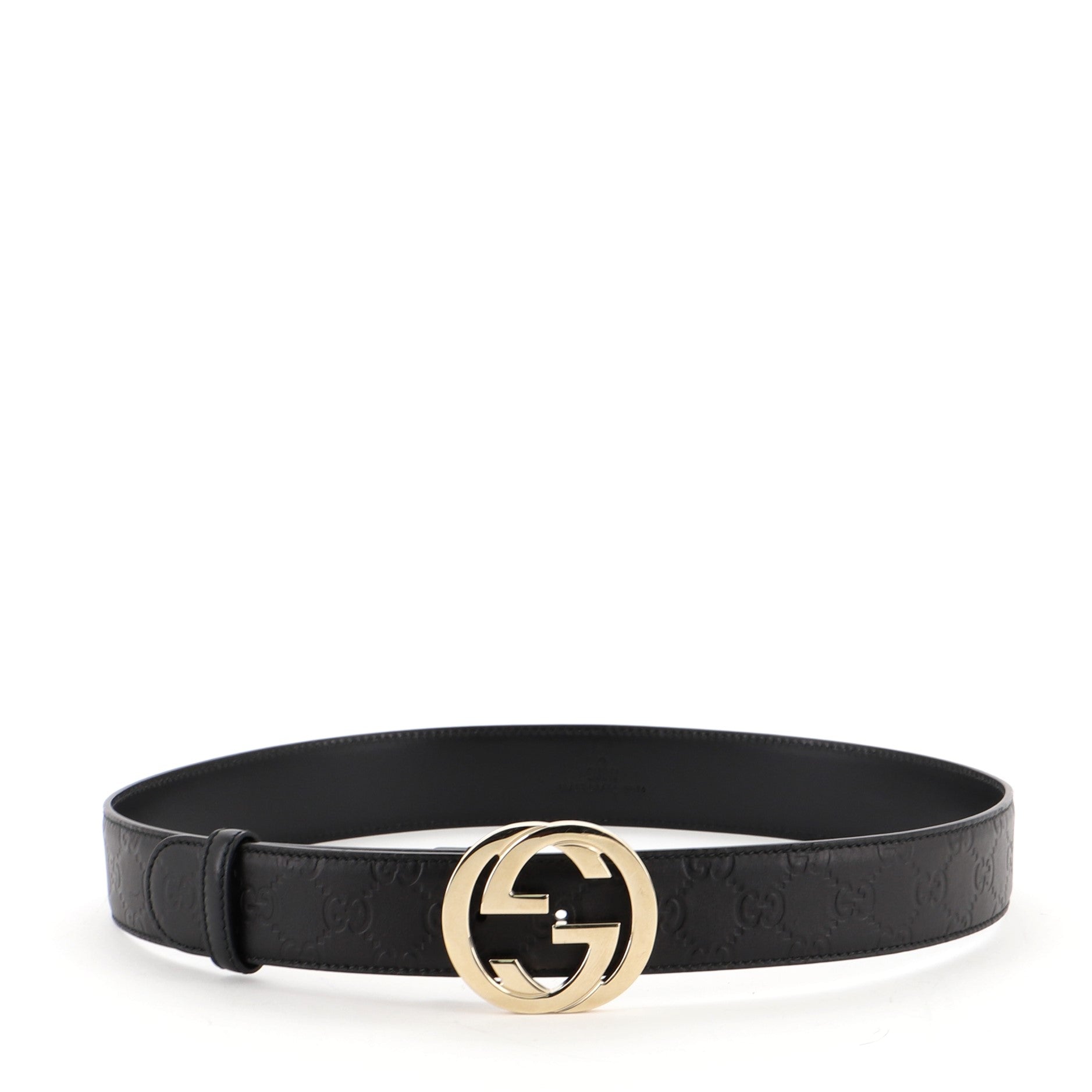 Interlocking G Belt Guccissima Leather Wide 90