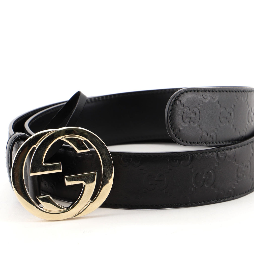 Interlocking G Belt Guccissima Leather Wide 90