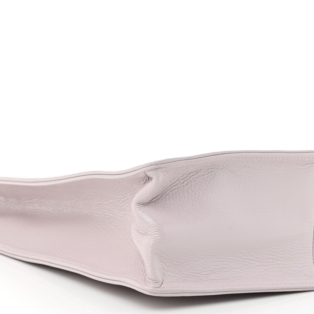 Shiny Aged Calfskin North South Shopping Bag Lilac