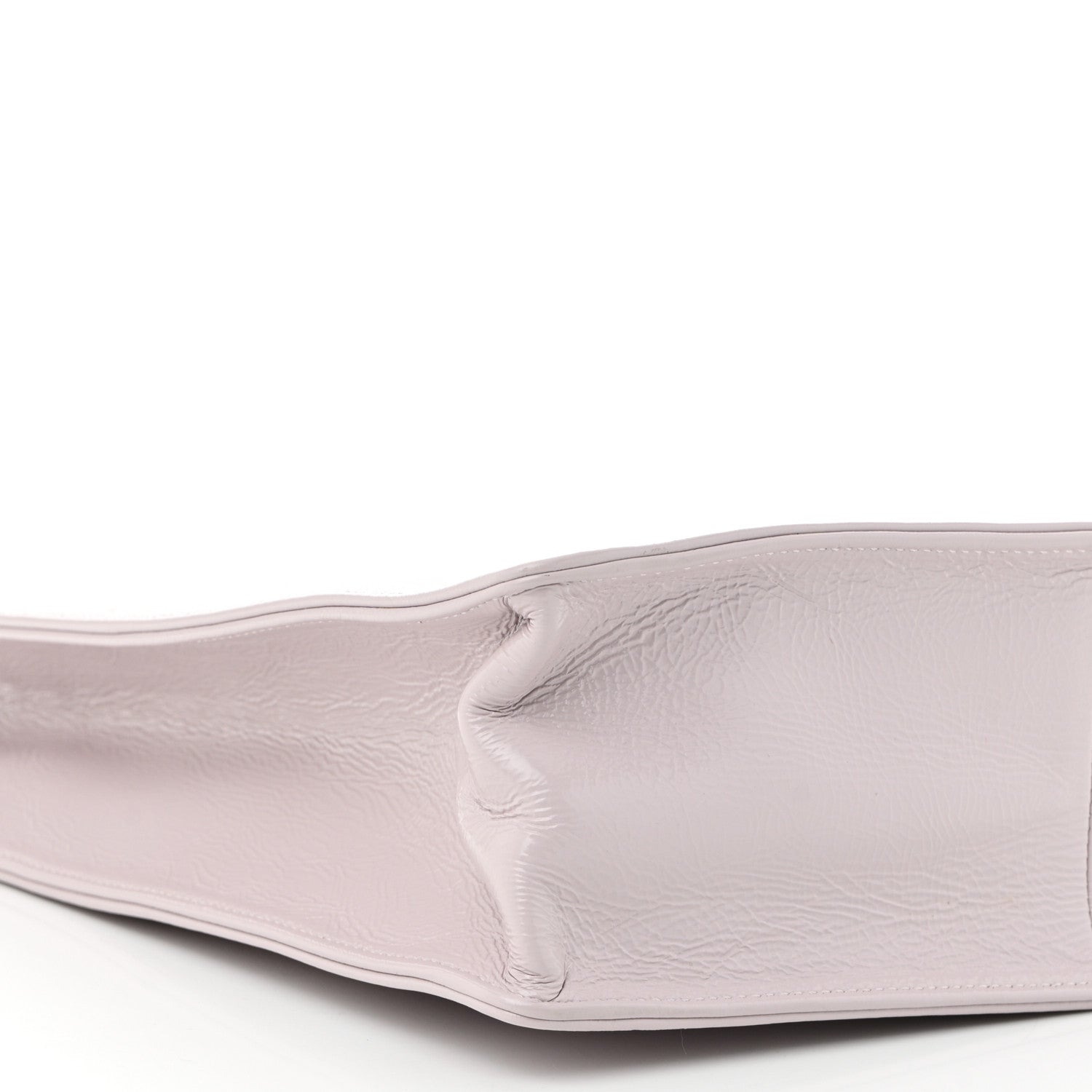 Shiny Aged Calfskin North South Shopping Bag Lilac