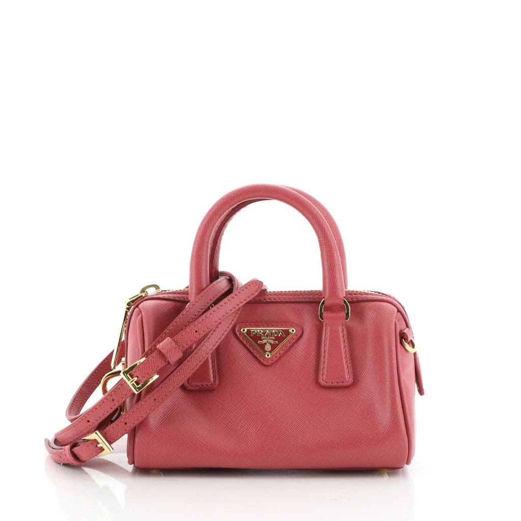 Lux Convertible Boston Bag Saffiano Leather Mini