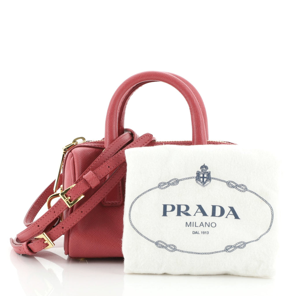Lux Convertible Boston Bag Saffiano Leather Mini