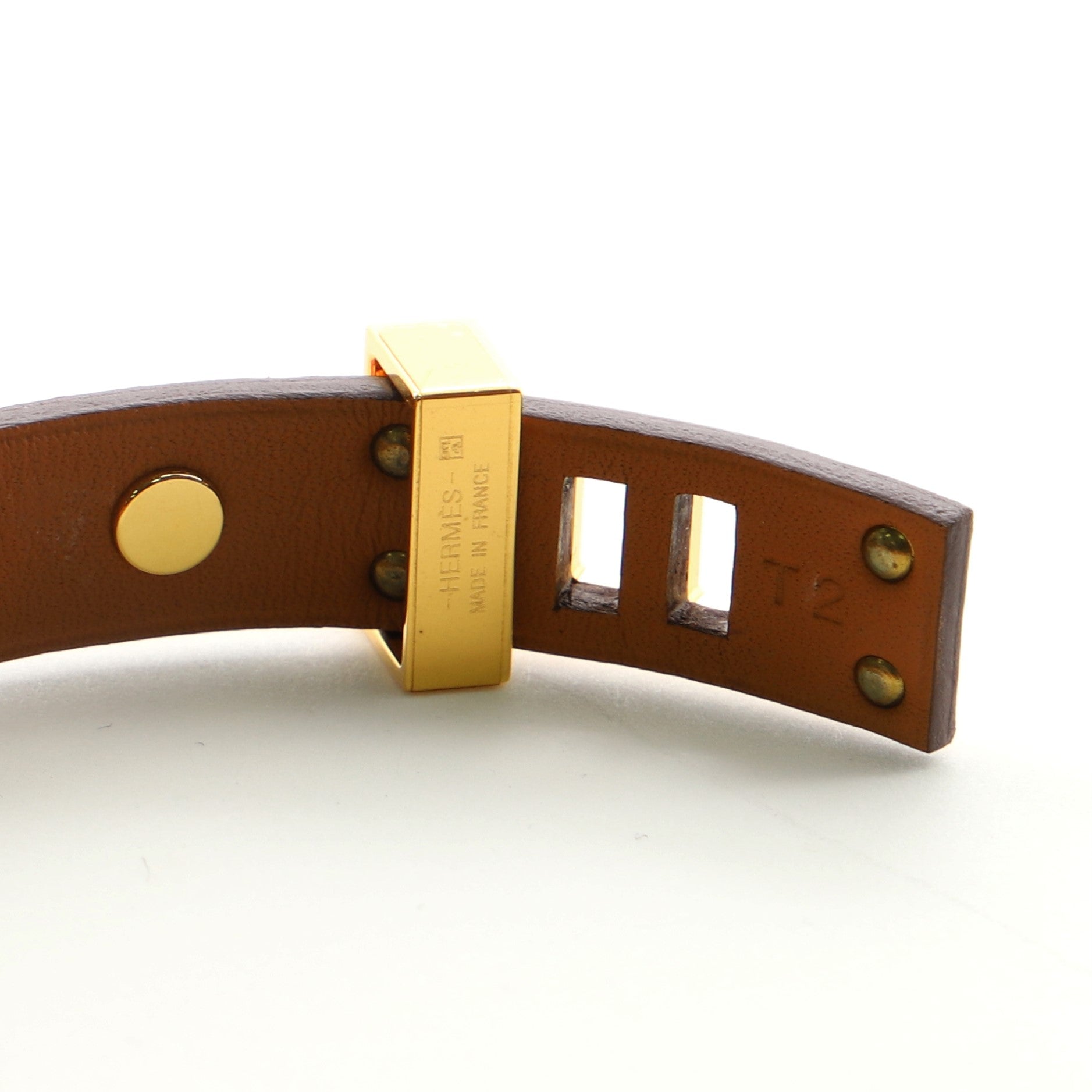 Mini Dog Clous Ronds Bracelet Leather