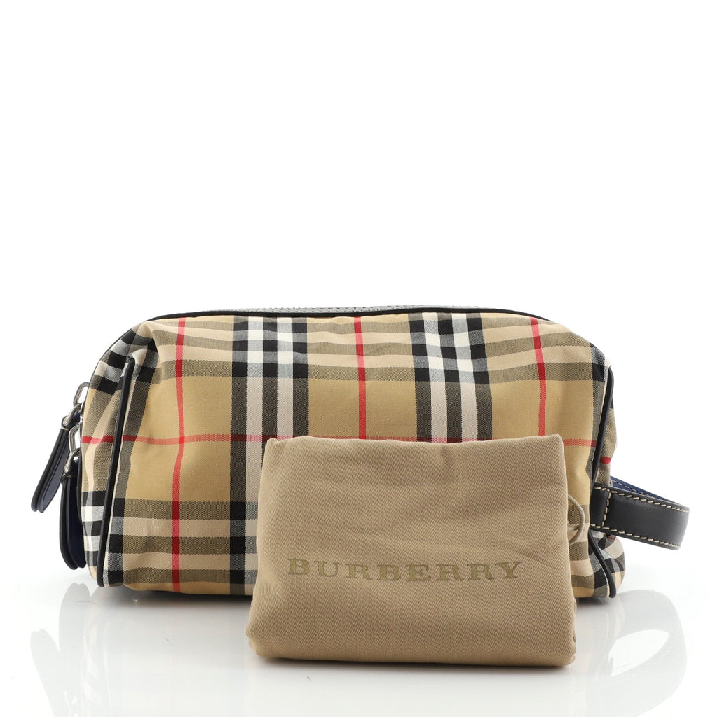 Cosmetic Pouch Vintage Check Canvas