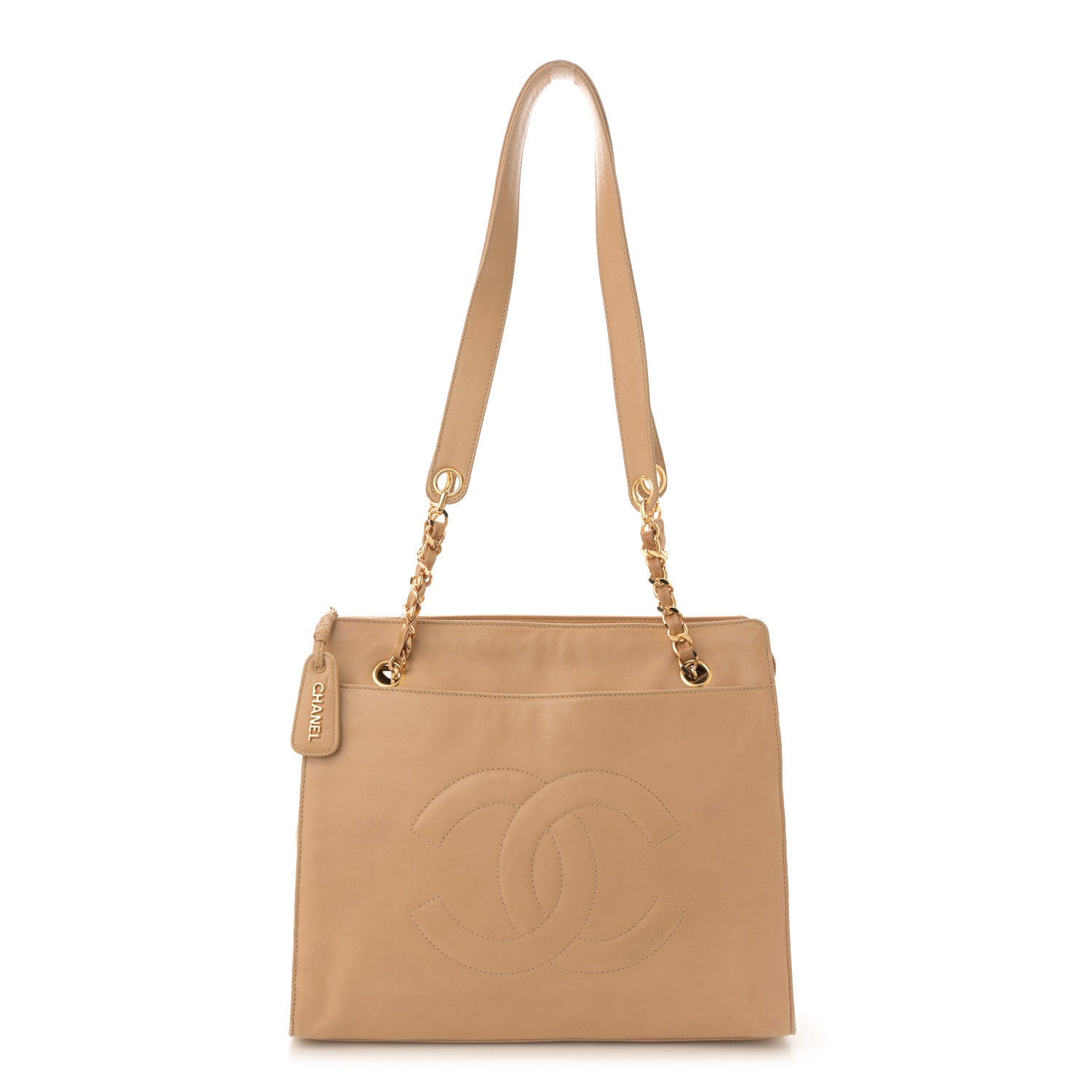 Lambskin CC Shoulder Bag Beige