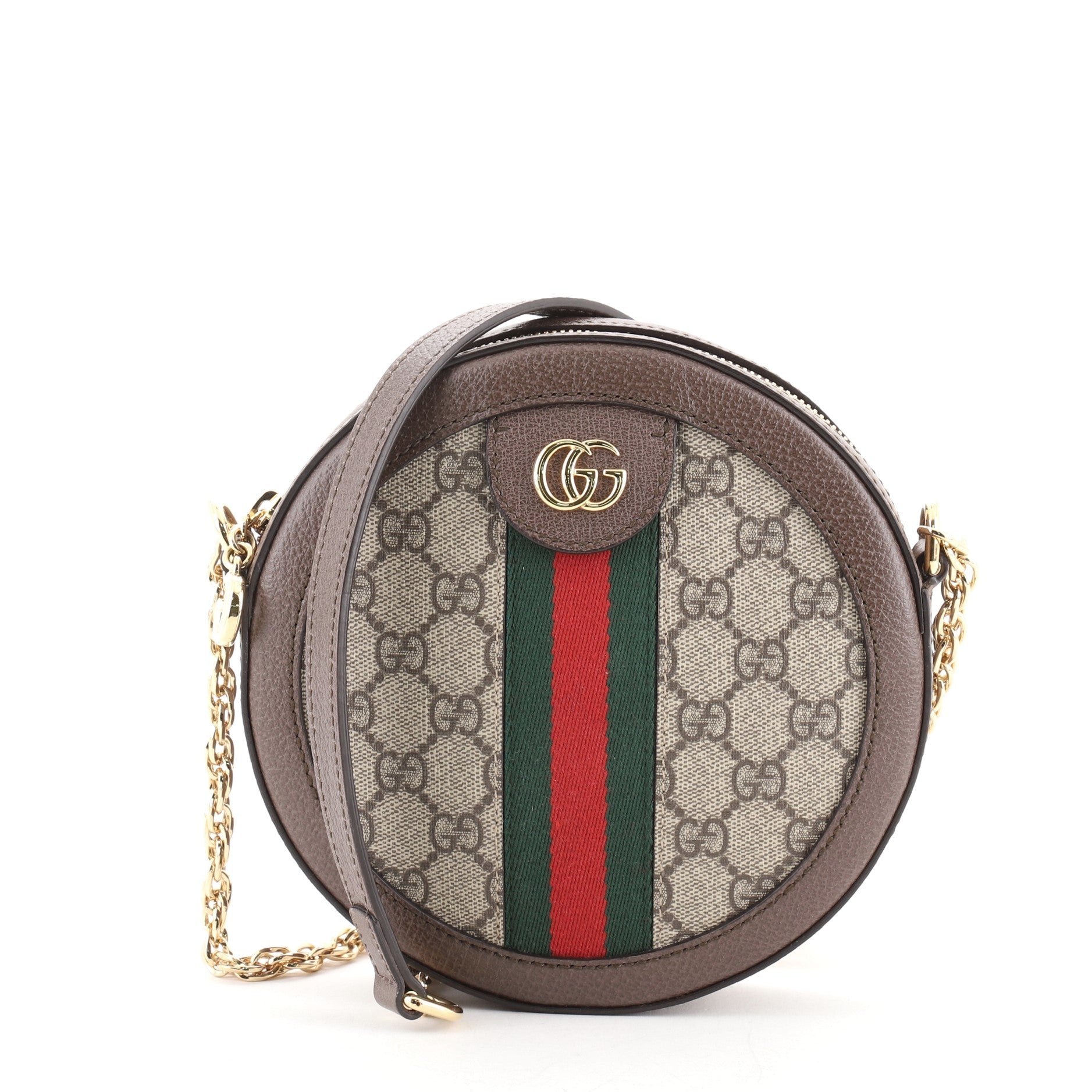 Ophidia Round Shoulder Bag GG Coated Canvas Mini