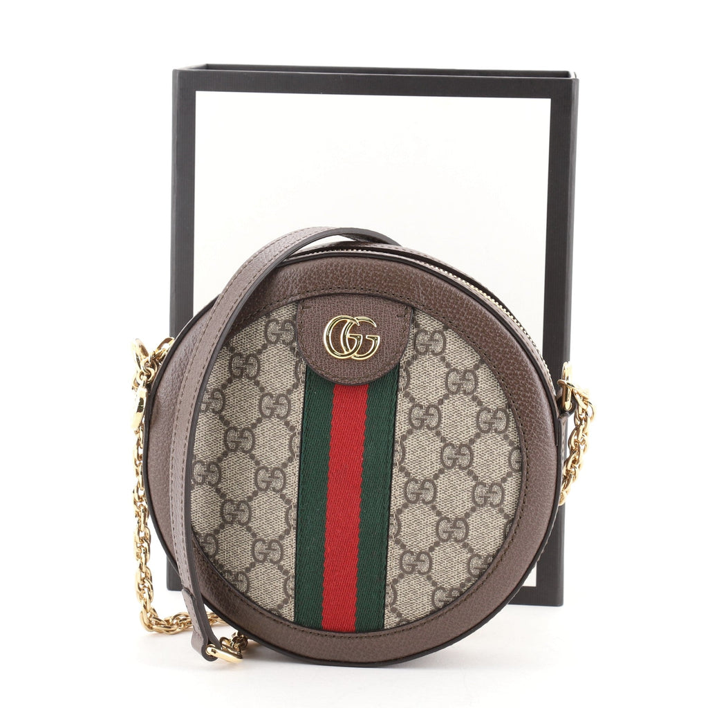 Ophidia Round Shoulder Bag GG Coated Canvas Mini