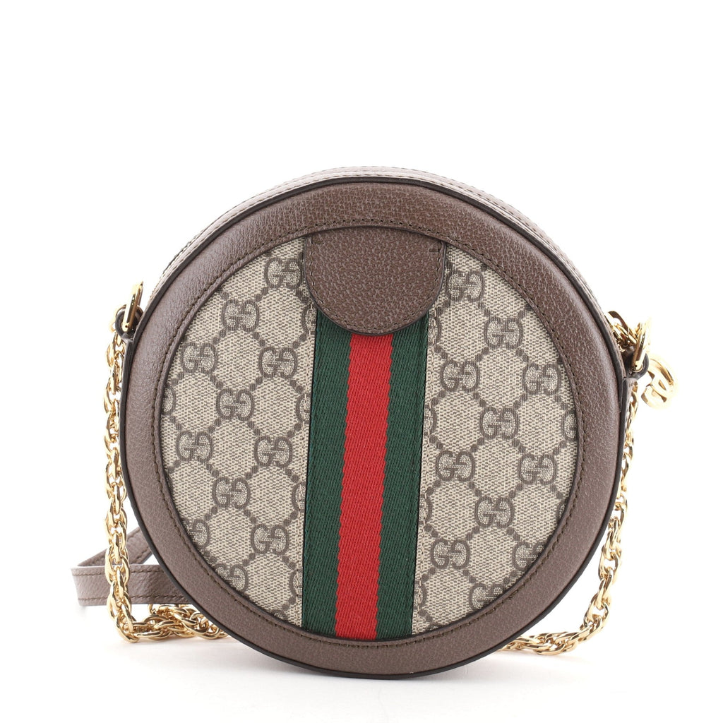 Ophidia Round Shoulder Bag GG Coated Canvas Mini