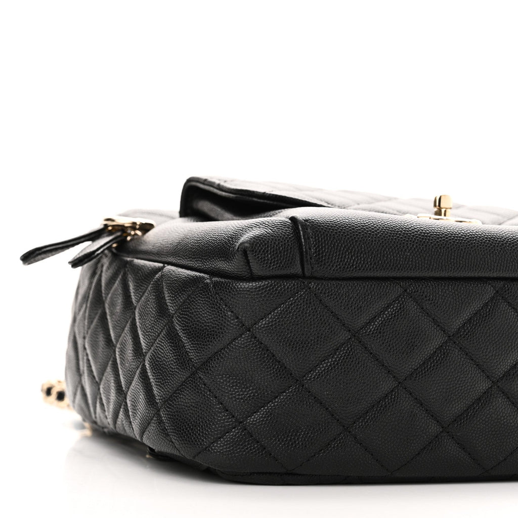 Caviar Quilted Medium Zip Around Backpack Black