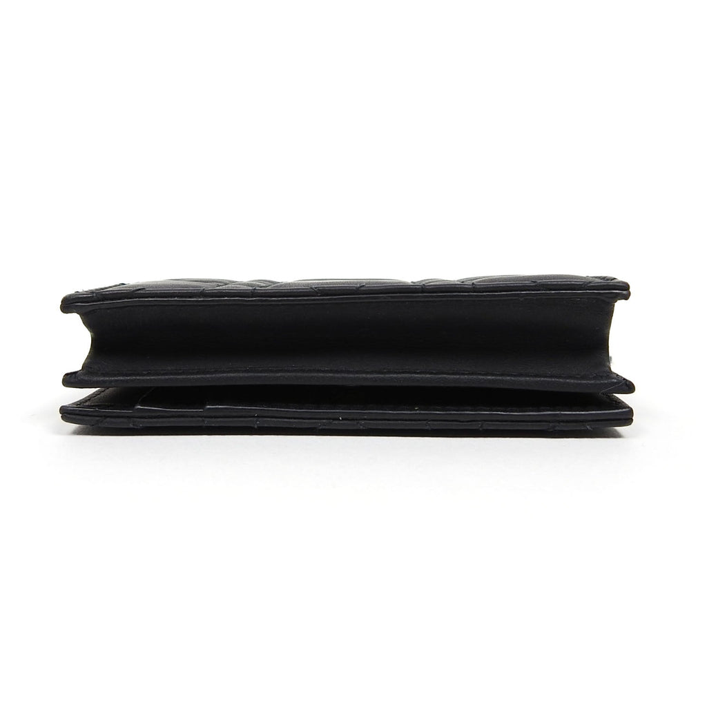Christian Dior Black Mini Lady Dior Compact Wallet