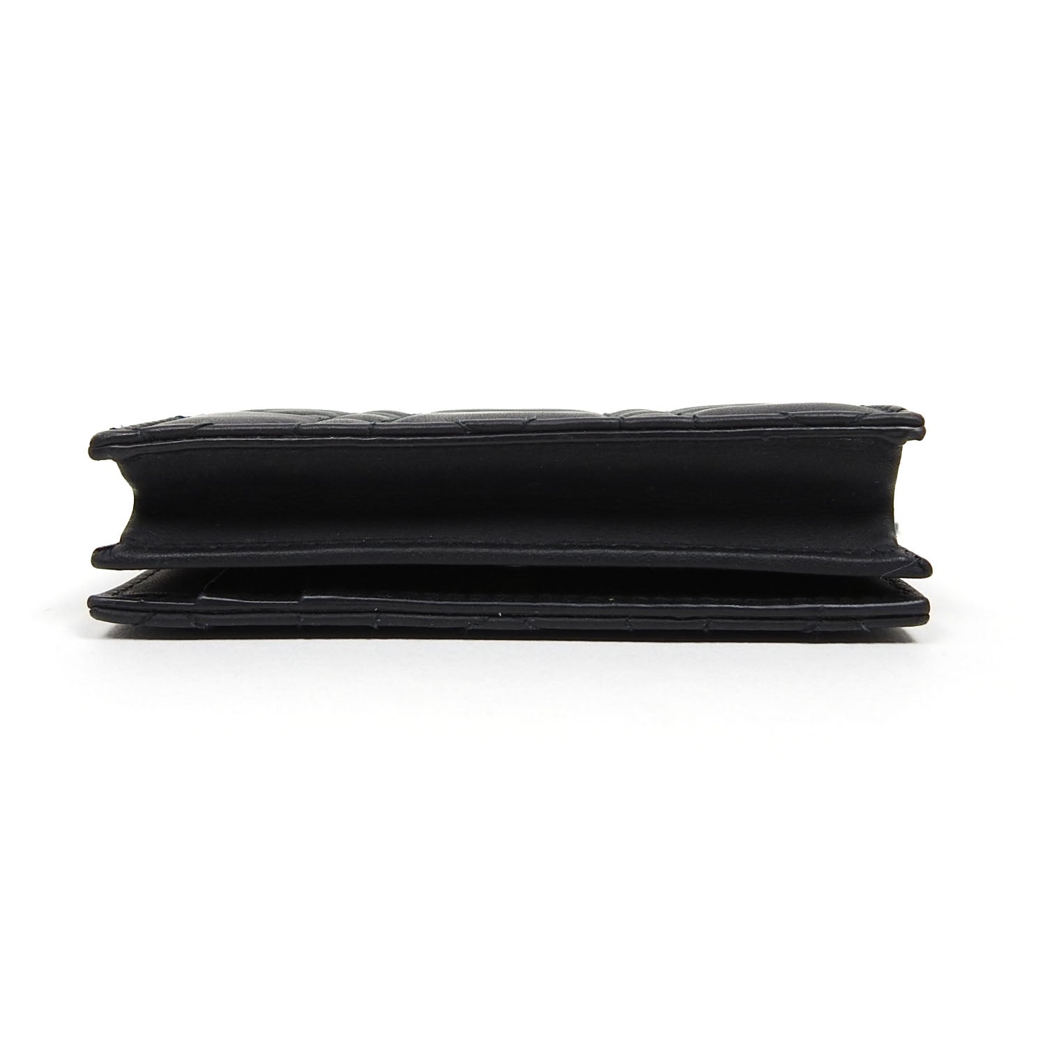 Christian Dior Black Mini Lady Dior Compact Wallet