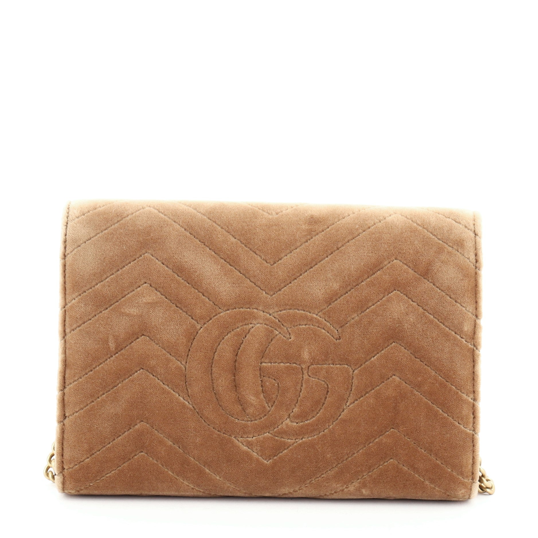 GG Marmont Chain Wallet Matelasse Velvet Mini