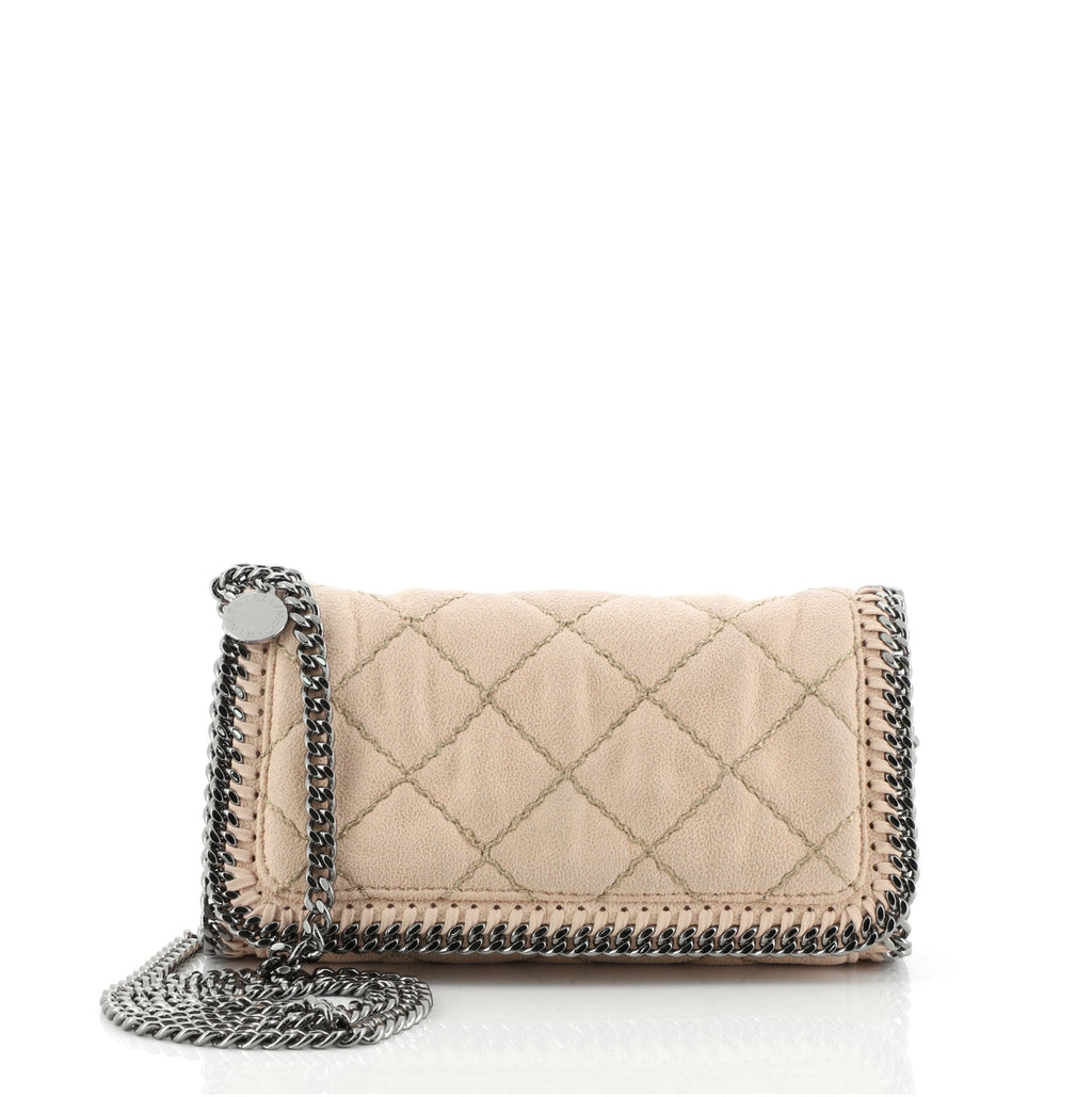 Falabella Flap Crossbody Bag Quilted Shaggy Deer Mini