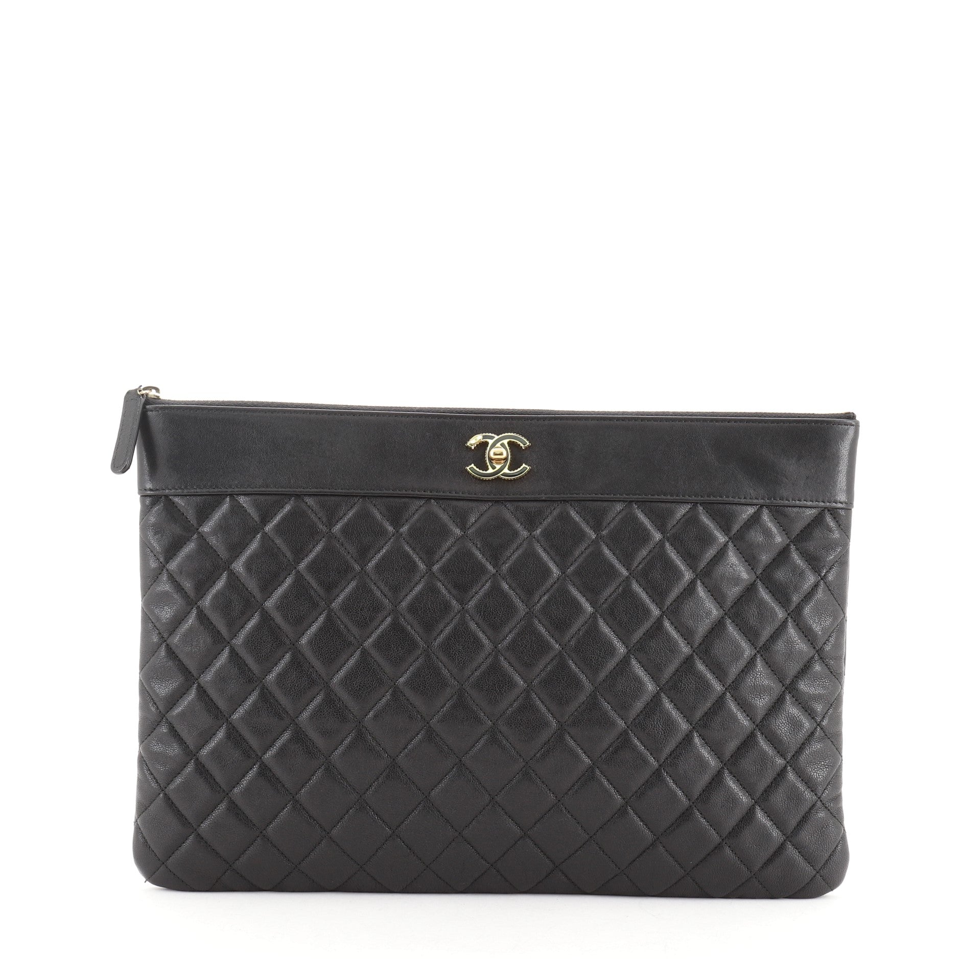 Mademoiselle Vintage O Case Clutch Quilted Sheepskin Large