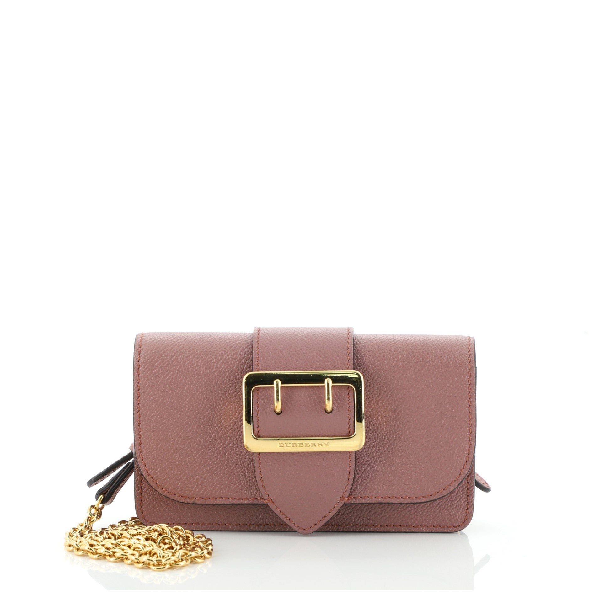 Buckle Chain Crossbody Bag Leather Mini