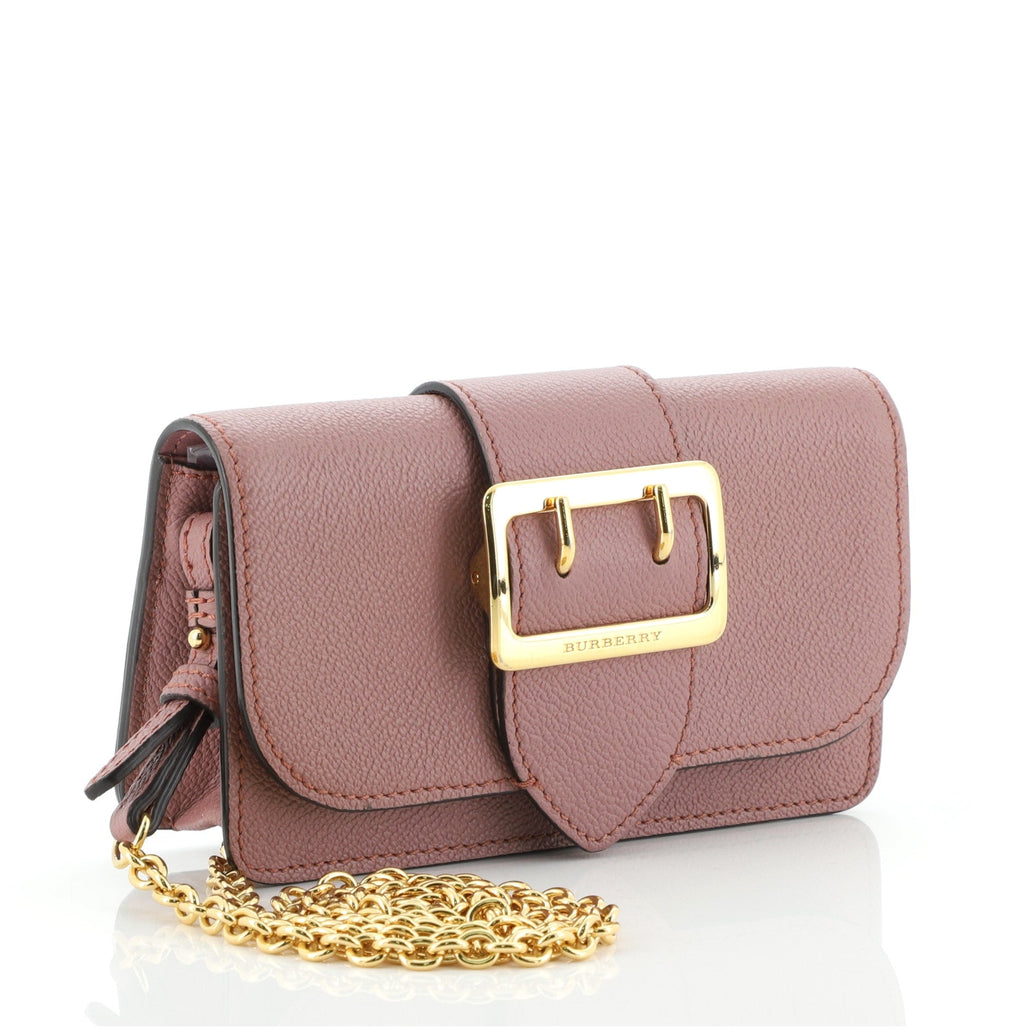 Buckle Chain Crossbody Bag Leather Mini
