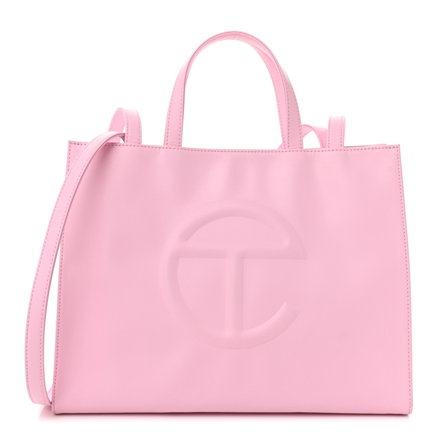 Vegan Leather Medium Shopping Bag Bubblegum