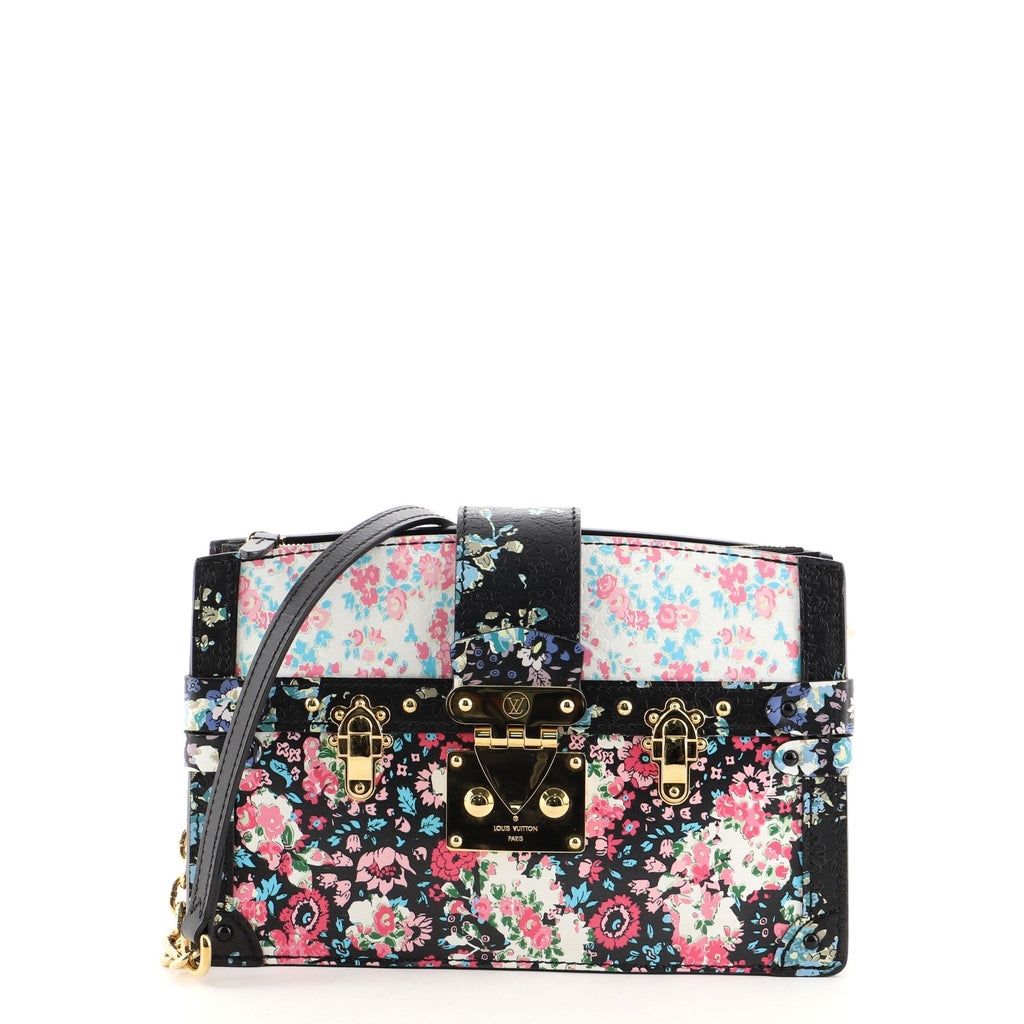 Trunk Clutch Floral Print Leather