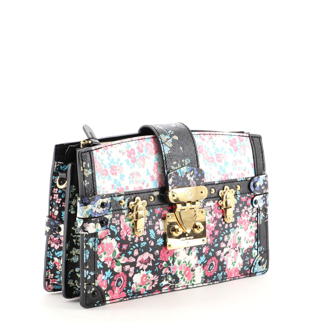 Trunk Clutch Floral Print Leather
