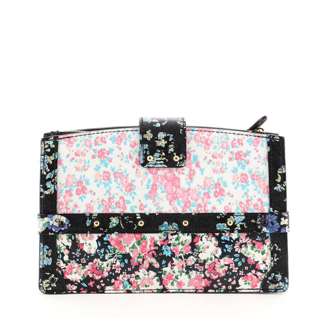 Trunk Clutch Floral Print Leather
