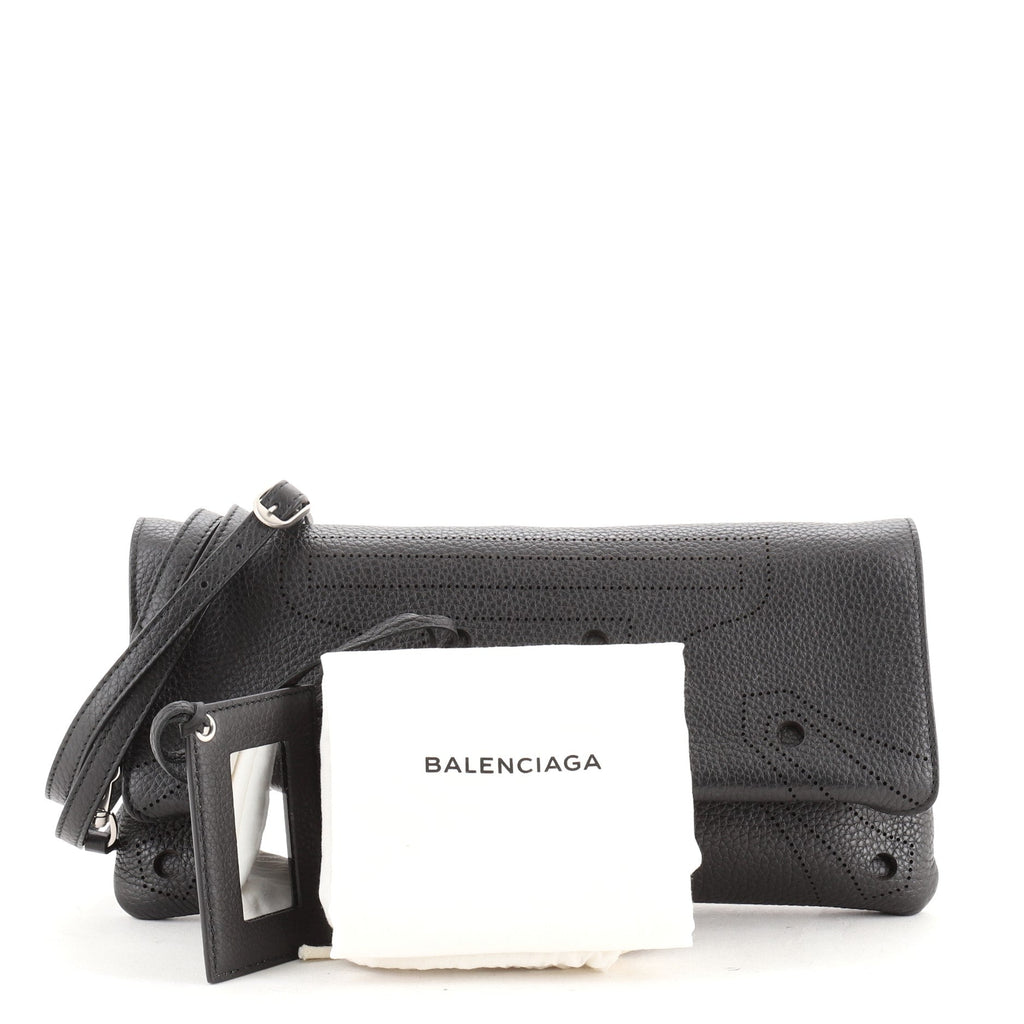 Convertible Blackout Foldover Clutch Leather