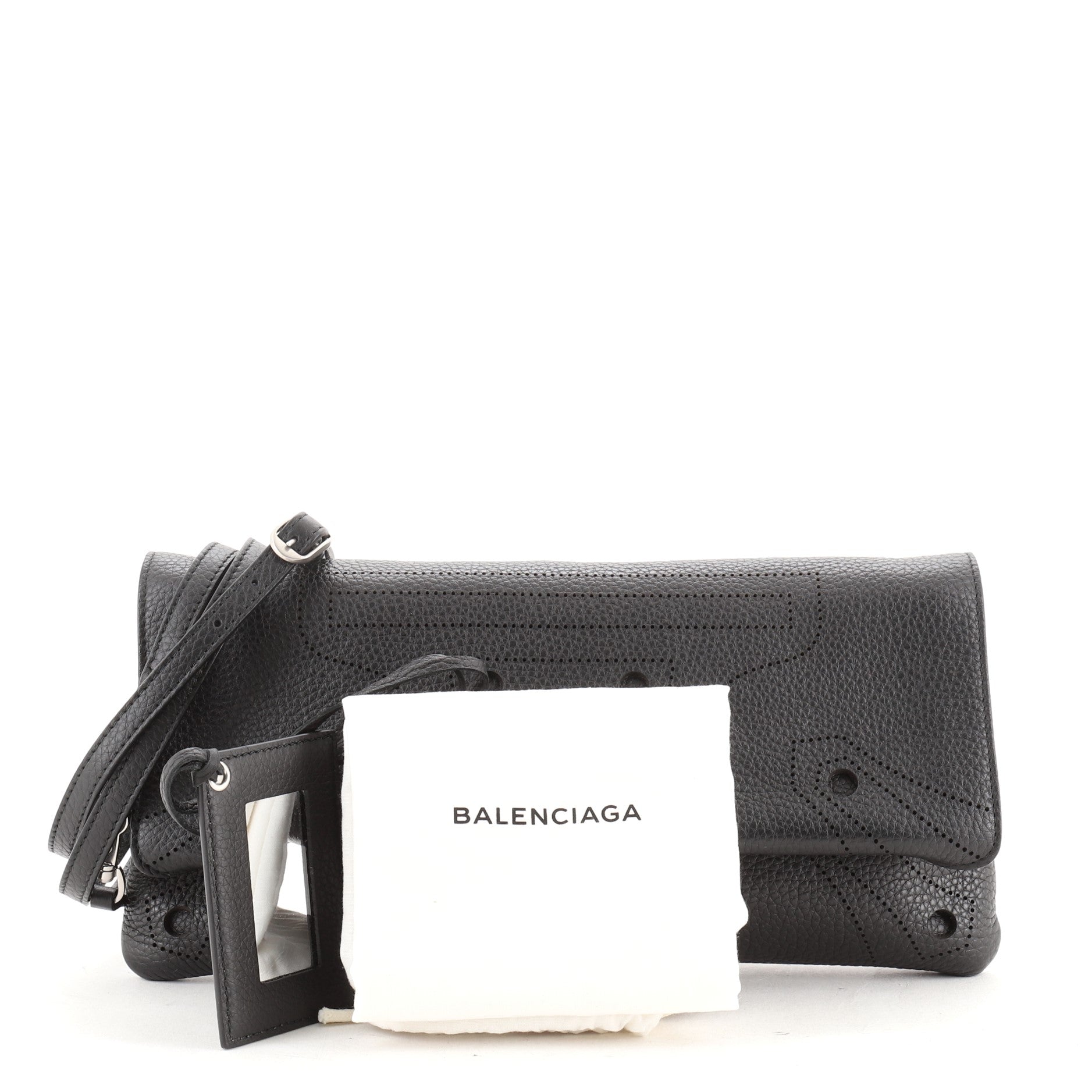 Convertible Blackout Foldover Clutch Leather