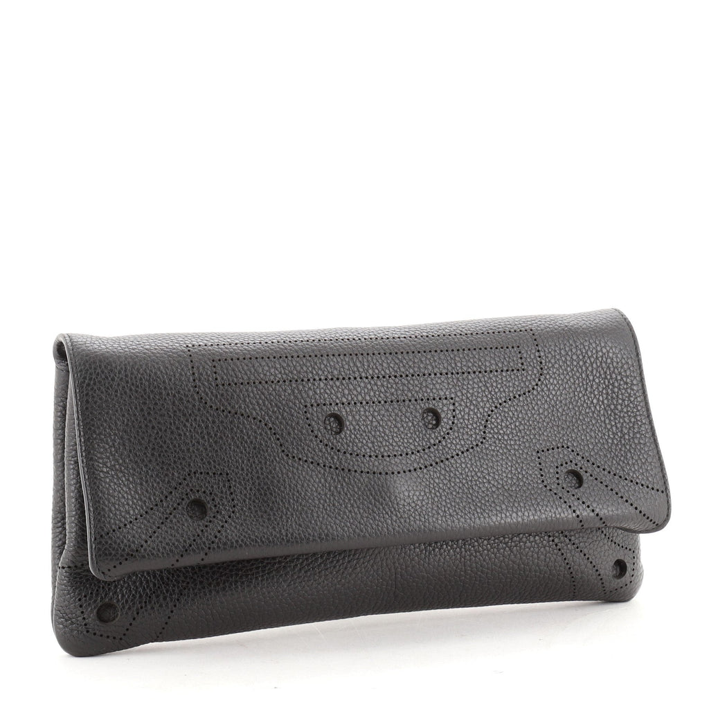 Convertible Blackout Foldover Clutch Leather