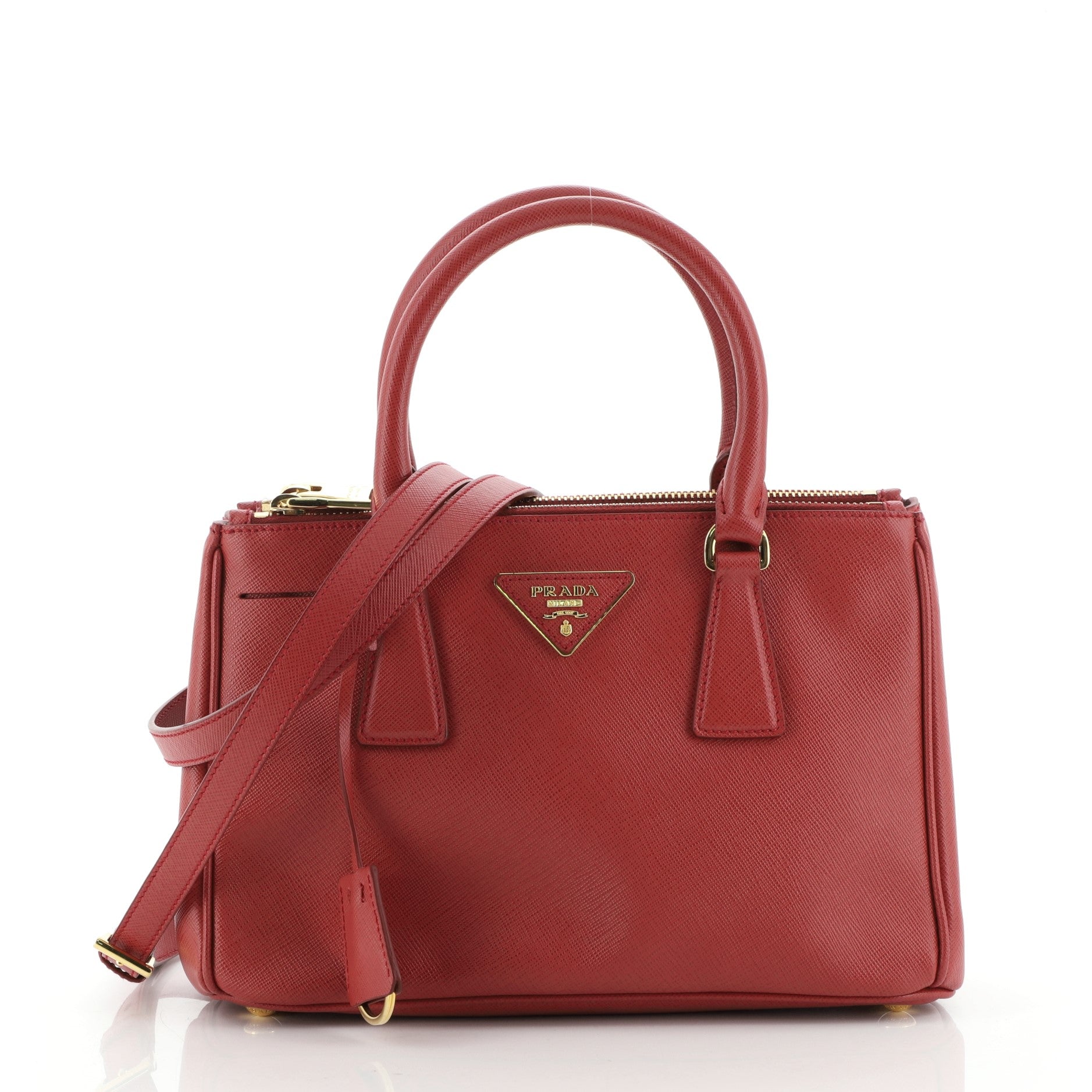Double Zip Lux Tote Saffiano Leather Mini