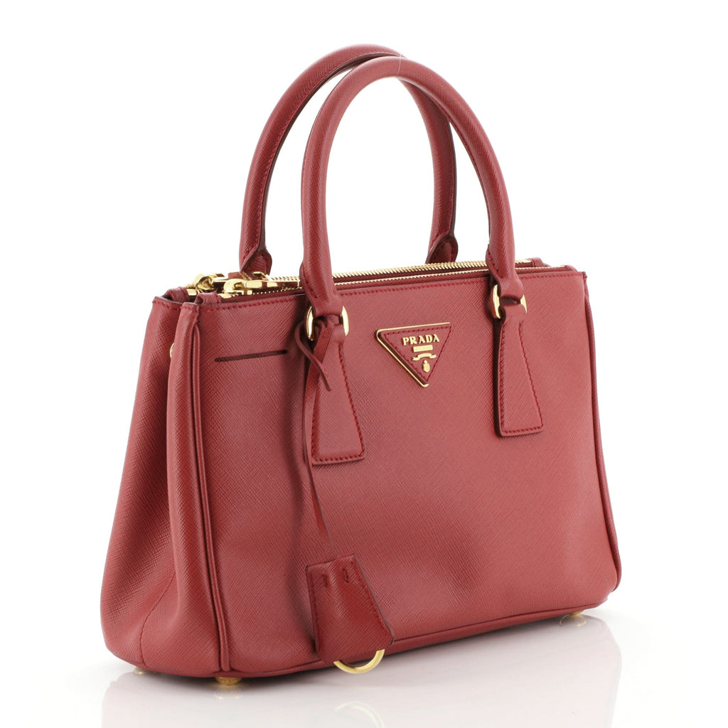 Double Zip Lux Tote Saffiano Leather Mini