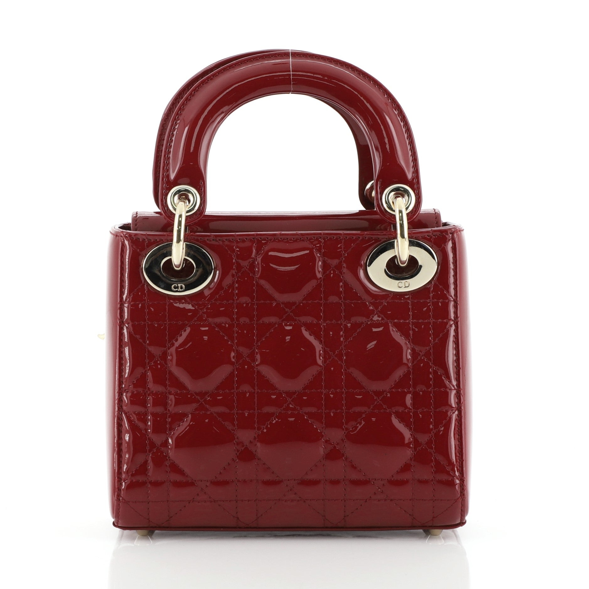 Lady Dior Chain Bag Cannage Quilt Patent Mini