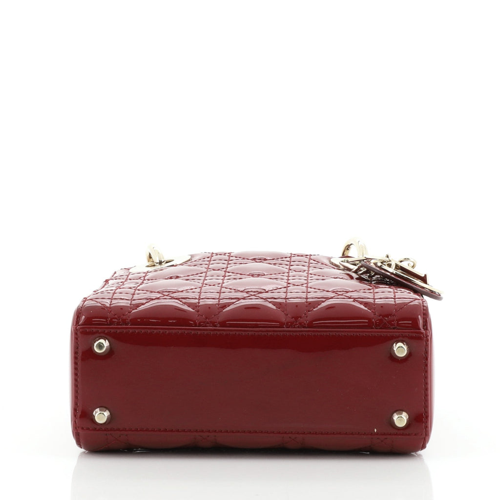 Lady Dior Chain Bag Cannage Quilt Patent Mini