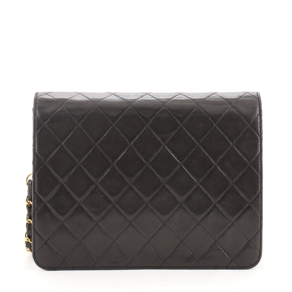 Vintage Clutch with Chain Quilted Leather Small