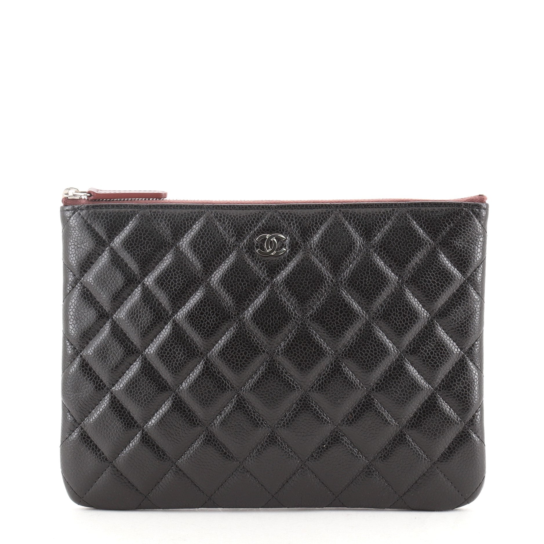 O Case Clutch Quilted Caviar Small