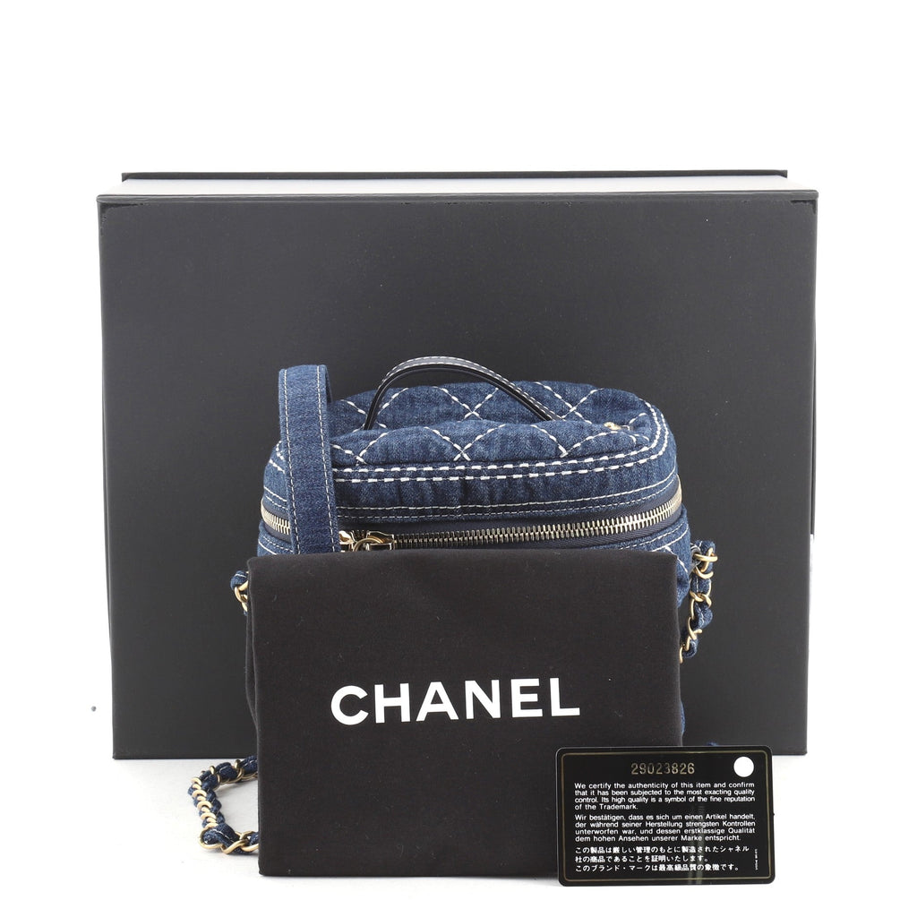 Vanity Case Quilted Denim