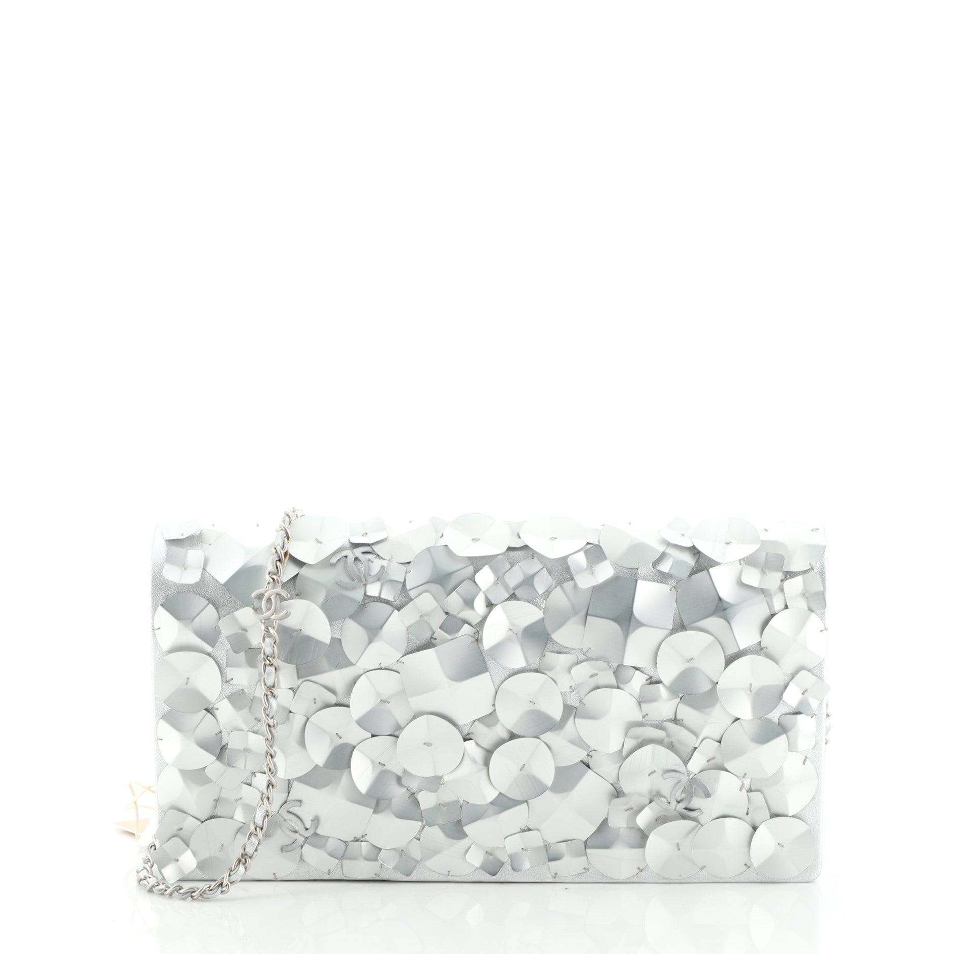 Vintage Chain Clutch Leather with Applique