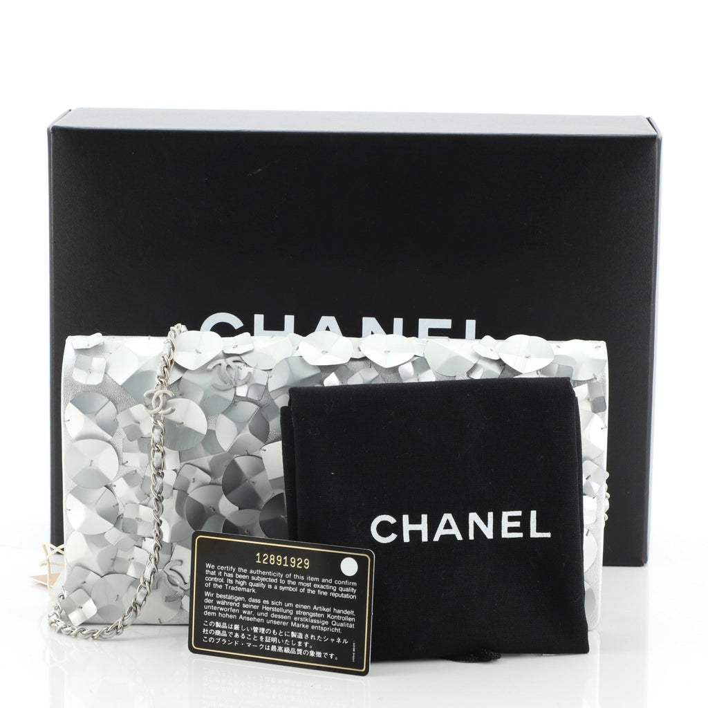 Vintage Chain Clutch Leather with Applique