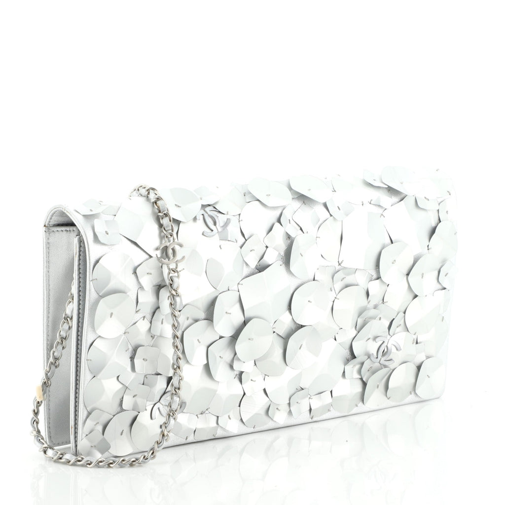 Vintage Chain Clutch Leather with Applique