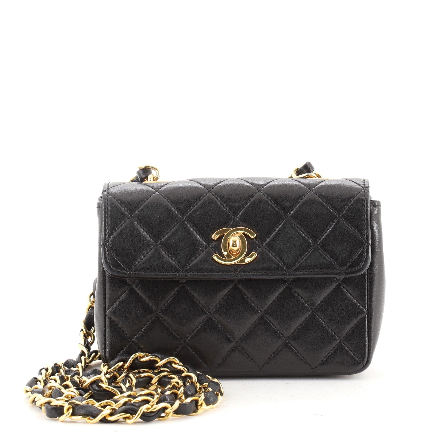 Vintage CC Chain Flap Bag Quilted Leather Extra Mini