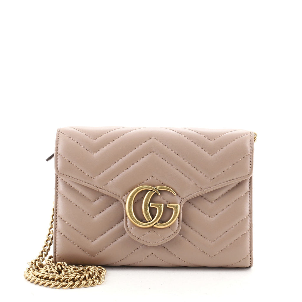 GG Marmont Chain Wallet Matelasse Leather Mini