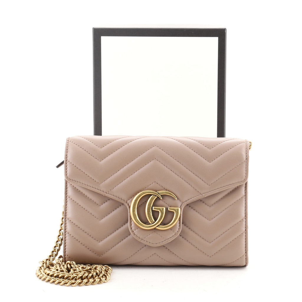 GG Marmont Chain Wallet Matelasse Leather Mini