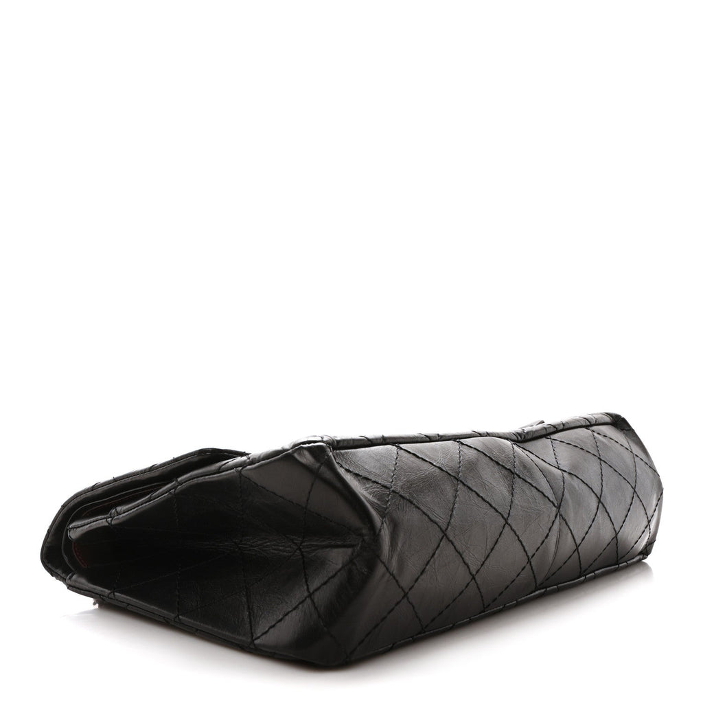 Aged Calfskin Quilted 2.55 Reissue 226 Flap Black