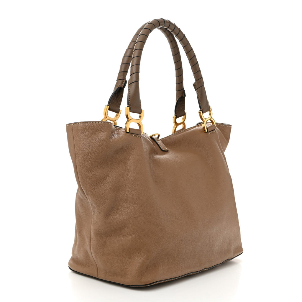 Calfskin Large New Marcie Tote Nut